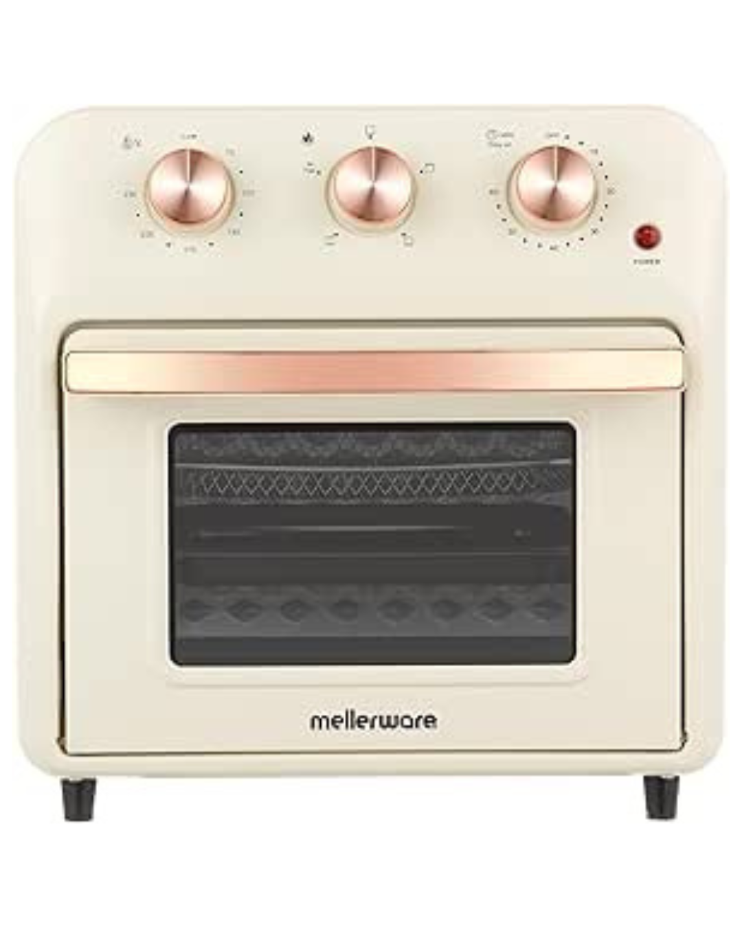 Mellerware 16L 1360W Air Fryer Manual Operation Steel Rose Gold - 27160