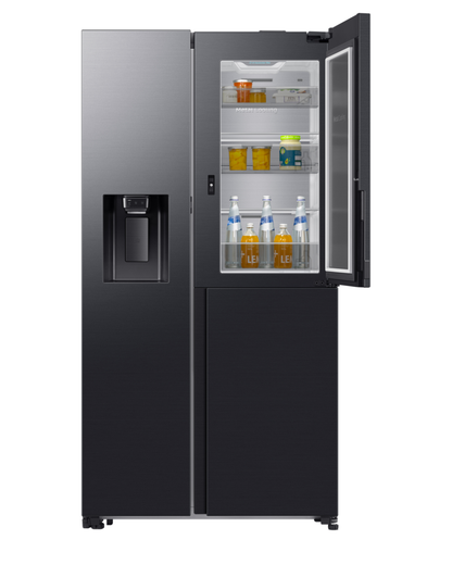 Samsung 609L AI Food Showcase Side By Side Fridge/Freezer Black - RS80F64G2FFA